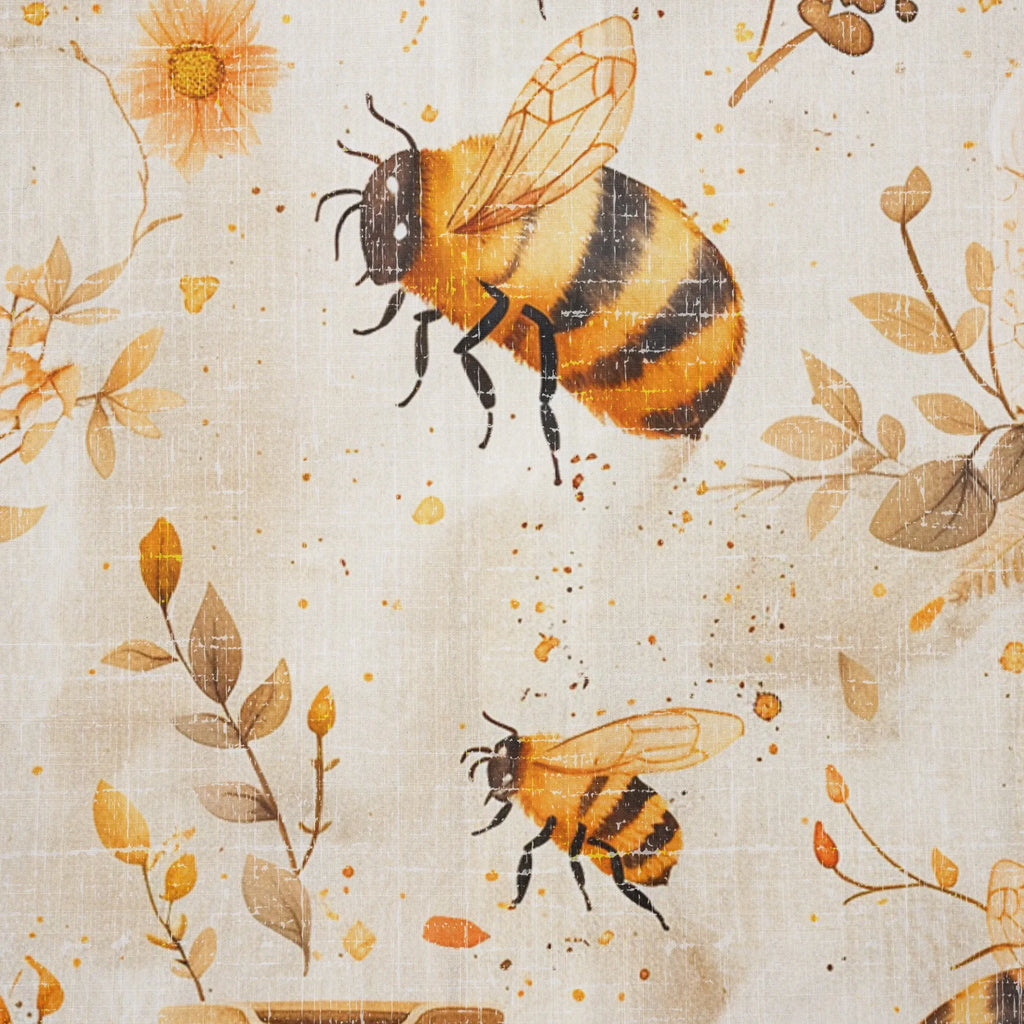 LeosWare® Men's Hawaiian Shirt Short Sleeve Button-up 100% Cotton Yellow Aloha Autumn Harvest In The Honey Garden Bee