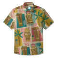 LeosWare® Men's Hawaiian Shirt Short Sleeve Button-up Breathable & Quick-Dry Aloha Vintage Tiki