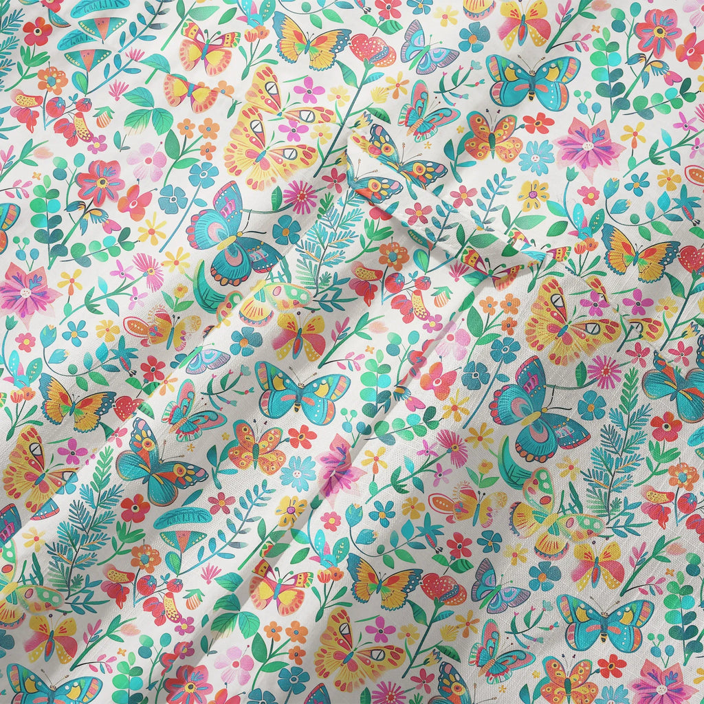 LeosWare® Men's Hawaiian Shirt Short Sleeve Button-up 100% Cotton Blue Aloha Dance Of The Butterfly Blossom Collection