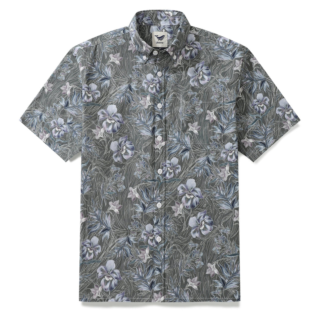 Hawaiian Shirts For Men 1920s Vintage Cotton Misty Garden Short Sleeve Aloha Shirt