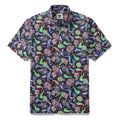 Men's Hawaiian Shirt Vibrant Vines Print Cotton Button-down Short Sleeve Aloha Shirt