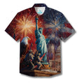 LeosWare® Men's Hawaiian Shirt Short Sleeve Button-up Breathable & Quick-Dry Aloha 250th Anniversary Celebration Of Us Independence Day