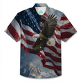 LeosWare® Men's Hawaiian Shirt Short Sleeve Button-up Breathable & Quick-Dry Aloha Eagle Peak