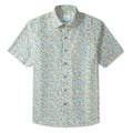 LeosWare® Flower Men's Hawaiian Shirt Short Sleeve Button-up 100% Cotton Beige Aloha Spring Whispers