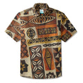 LeosWare® Men's Hawaiian Shirt Short Sleeve Button-up Breathable & Quick-Dry Aloha Tribal Cover