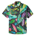 LeosWare® Men's Hawaiian Shirt Short Sleeve Button-up 95% Polyester, 5% Spandex Aloha City Oasis