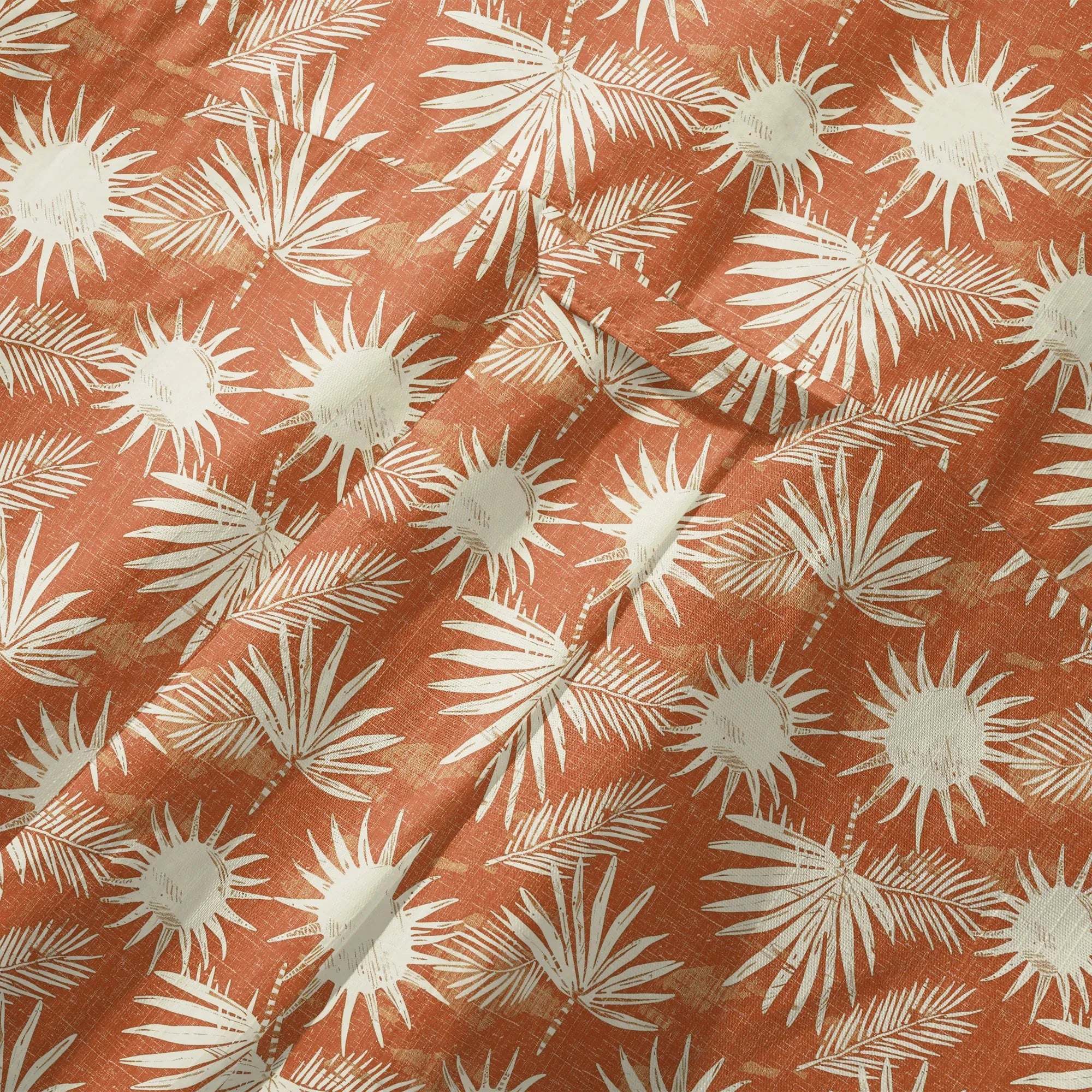 LeosWare® Men's Hawaiian Shirt Short Sleeve Button-up 100% Cotton Orange Aloha Orange Brown Coconut Shadow