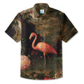 LeosWare® Men's Hawaiian Shirt Short Sleeve Button-up Breathable & Quick-Dry Aloha Flamingo Oasis