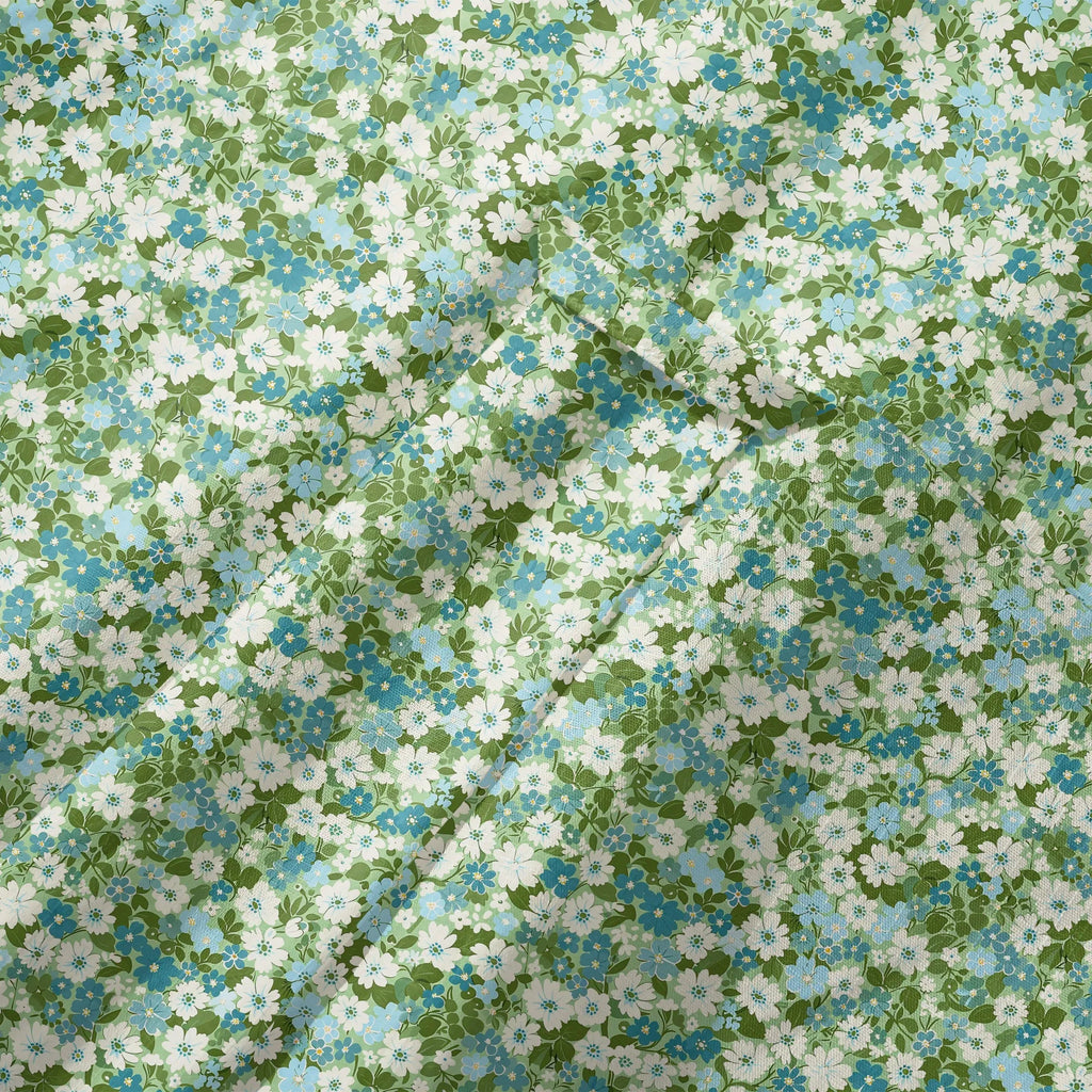 LeosWare® Flower Men's Hawaiian Shirt Short Sleeve Button-up 100% Cotton Green Aloha Fresh Blooms