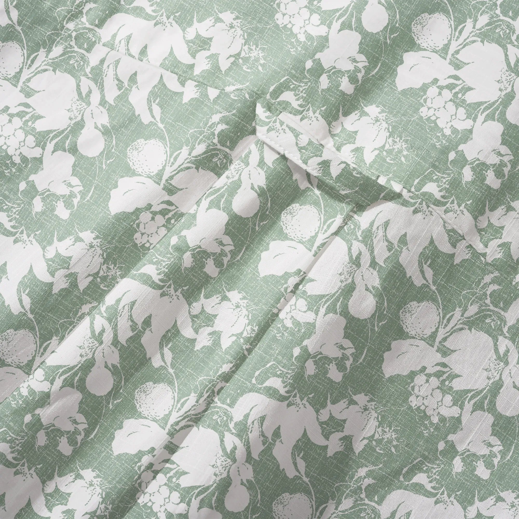 LeosWare® Flower Men's Hawaiian Shirt Short Sleeve Button-up 100% Cotton Green Aloha Verdant Memoirs