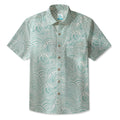 LeosWare® Men's Hawaiian Shirt Short Sleeve Button-up Breathable & Quick-Dry Aloha Wave Of The Blue Ocean