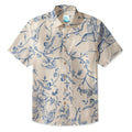 LeosWare® Men's Hawaiian Shirt Short Sleeve Button-up Breathable & Quick-Dry Aloha Garden In Blue