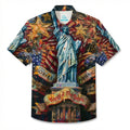 LeosWare® Men's Hawaiian Shirt Short Sleeve Button-up Breathable & Quick-Dry Aloha 250th Anniversary Celebration Of U.s. Independence Day