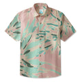 LeosWare® Men's Hawaiian Shirt Short Sleeve Button-up 95% Polyester, 5% Spandex Aloha Tide Breaker