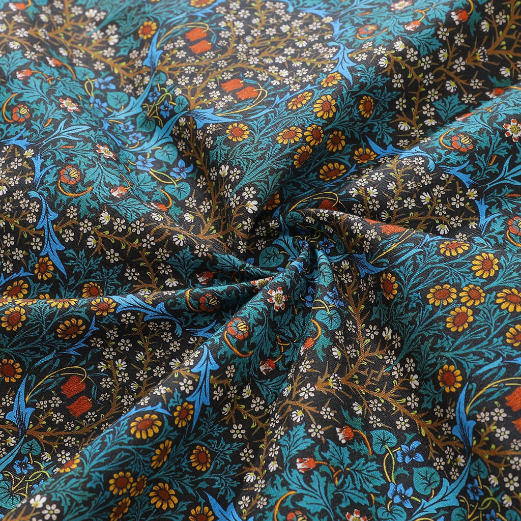 Men's Hawaiian Shirt Tulip Print Cotton Short Sleeve 1940s Vintage Aloha Shirt