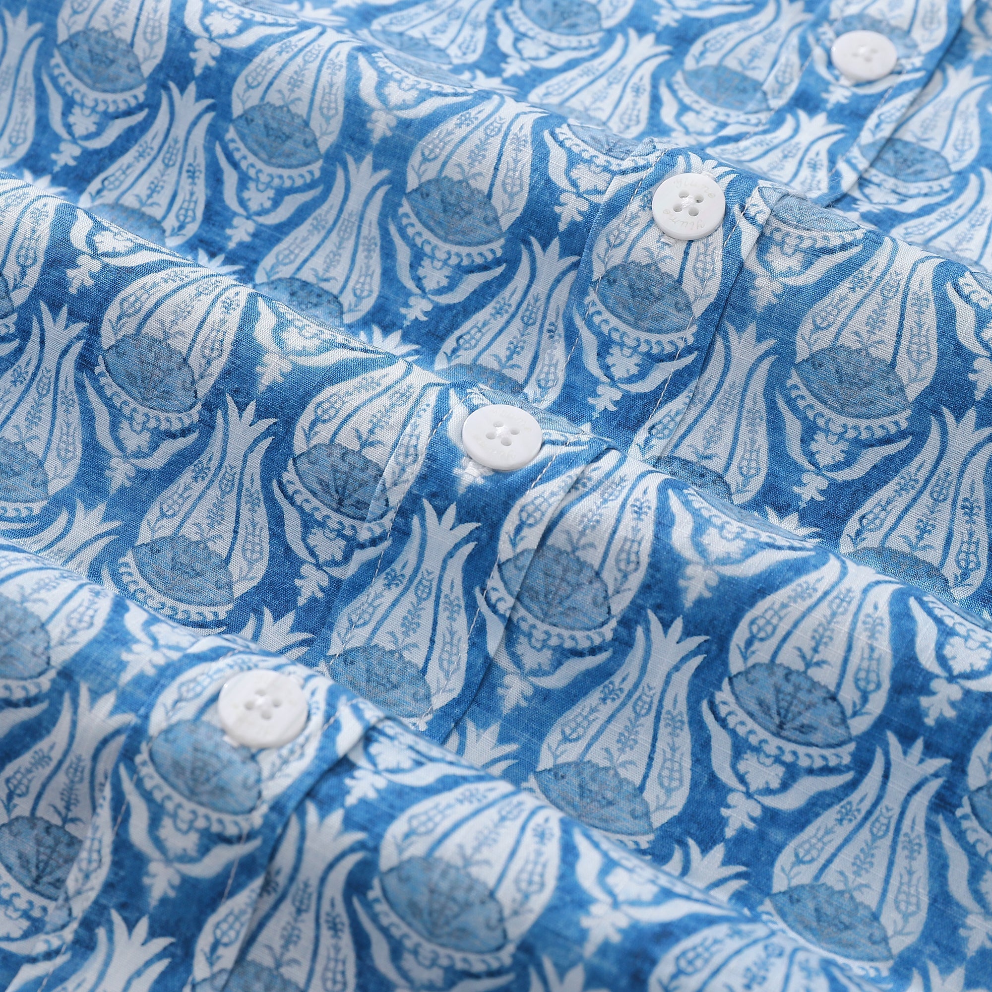 Men's Hawaiian Shirt Vintage Flowers Print Cotton Button-down