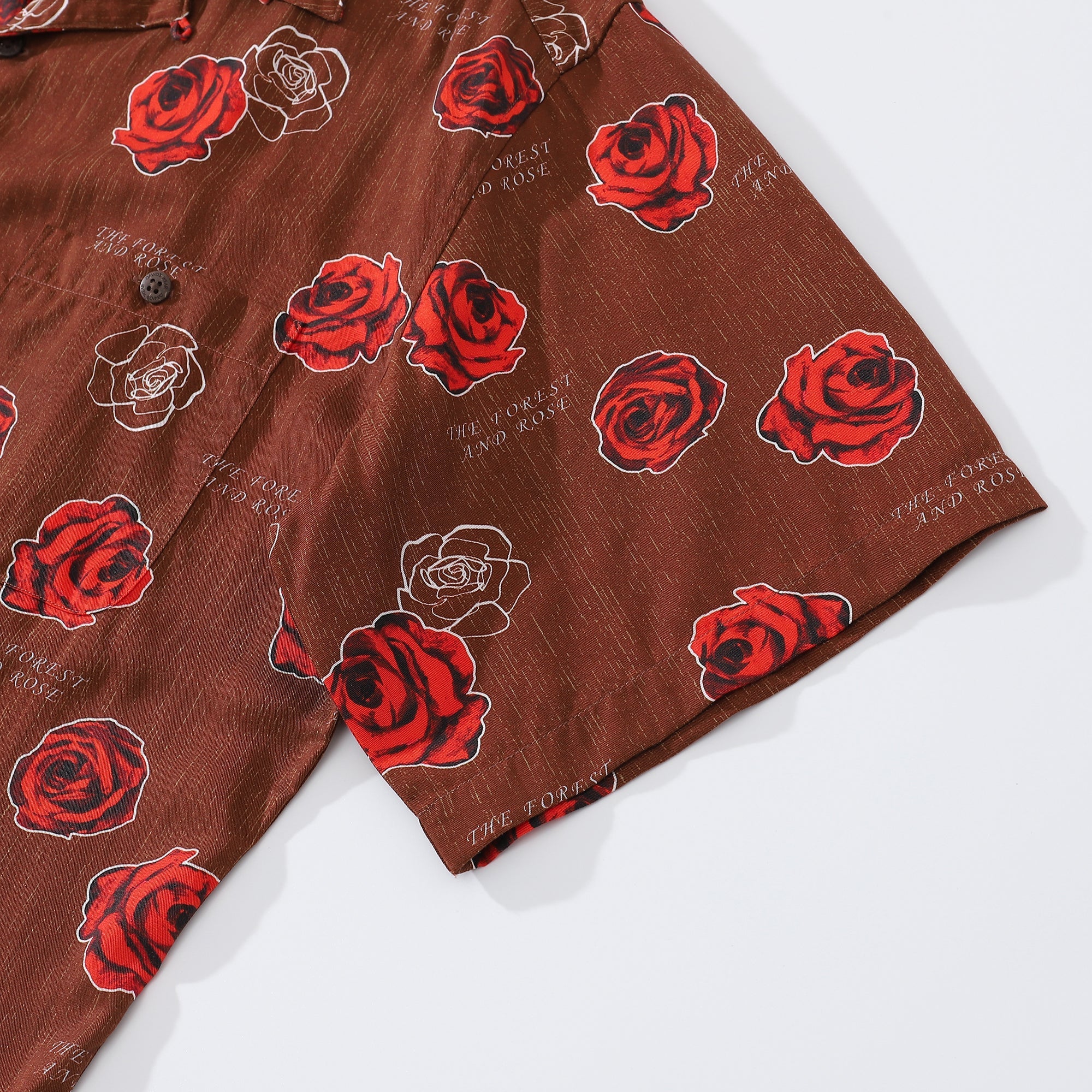 Valentine's Day Hawaiian Shirts For Men Gorgeous Rose Print Shirt Short Sleeve