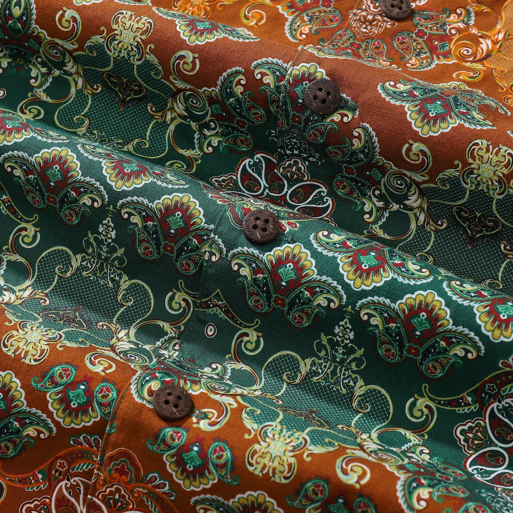 Hawaiian Shirts For Men Vintage Paisley Printed Shirt