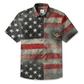 LeosWare® Men's Hawaiian Shirt Short Sleeve Button-up Breathable & Quick-Dry Aloha United States Independence Day Celebration