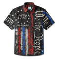 LeosWare® Men's Hawaiian Shirt Short Sleeve Button-up Breathable & Quick-Dry Aloha 250th Anniversary Celebration Of U.s. Independence Day