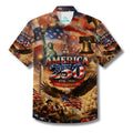 LeosWare® Men's Hawaiian Shirt Short Sleeve Button-up Breathable & Quick-Dry Aloha 250th Anniversary Celebration Of Us Independence Day