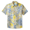 LeosWare® Men's Hawaiian Shirt Short Sleeve Button-up 95% Polyester, 5% Spandex Aloha Zesty Lemonveil