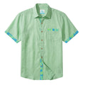 LeosWare® Men's Hawaiian Shirt Short Sleeve Button-up Breathable & Quick-Dry Aloha Floral Accents On Solid Color