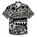 LeosWare® Men's Hawaiian Shirt Short Sleeve Button-up Breathable & Quick-Dry Aloha Totem Wild