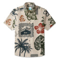 LeosWare® Men's Hawaiian Shirt Short Sleeve Button-up Breathable & Quick-Dry Aloha Island Icons