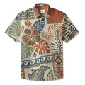 LeosWare® Men's Hawaiian Shirt Short Sleeve Button-up 95% Polyester, 5% Spandex Aloha Tropical Blend