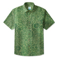 LeosWare® Men's Hawaiian Shirt Short Sleeve Button-up 95% Polyester, 5% Spandex Aloha Moss Bloom