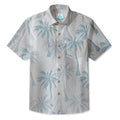 LeosWare® Men's Hawaiian Shirt Short Sleeve Button-up 95% Polyester, 5% Spandex Aloha Palm Fade