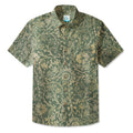 LeosWare® Men's Hawaiian Shirt Short Sleeve Button-up 95% Polyester, 5% Spandex Aloha Mossfield