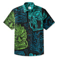 LeosWare® Men's Hawaiian Shirt Short Sleeve Button-up 95% Polyester, 5% Spandex Aloha Tiki Fury