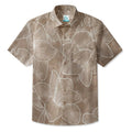 LeosWare® Men's Hawaiian Shirt Short Sleeve Button-up 95% Polyester, 5% Spandex Aloha Pure Sketch