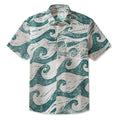 LeosWare® Men's Hawaiian Shirt Short Sleeve Button-up 95% Polyester, 5% Spandex Aloha Ocean Rhythms